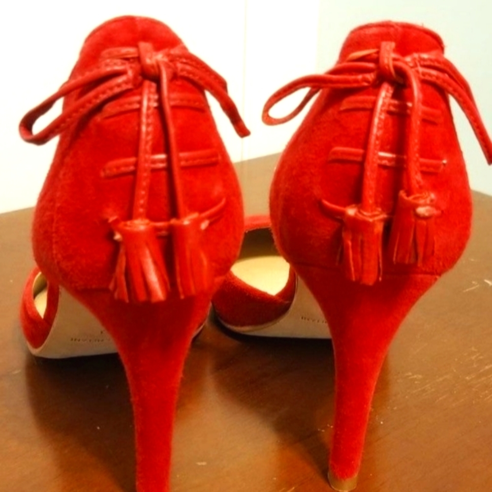 Antonio Melani red suede heels-  size 7